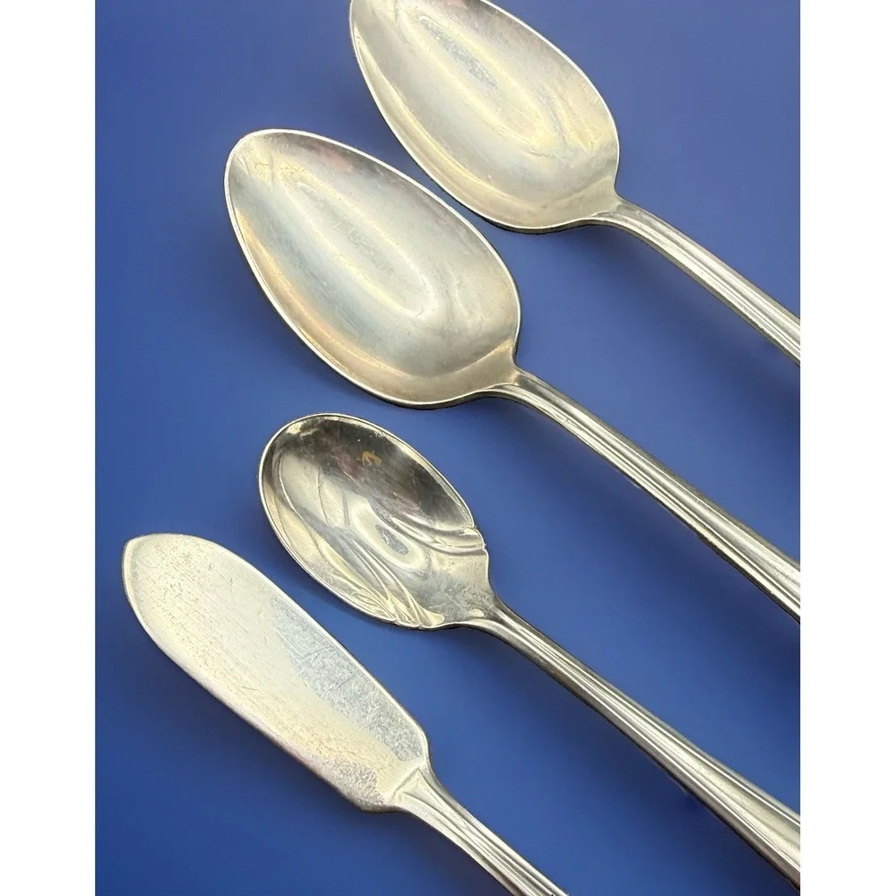 VTG 1847 Rogers Bros ETERNALLY YOURS Hostess Set 4 Serving & Sugar Spoon Butter